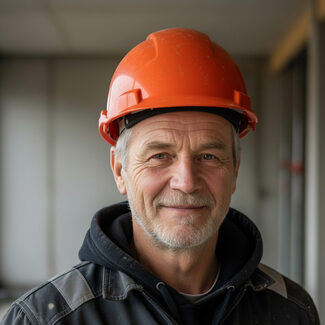 ouder persoon in bouw